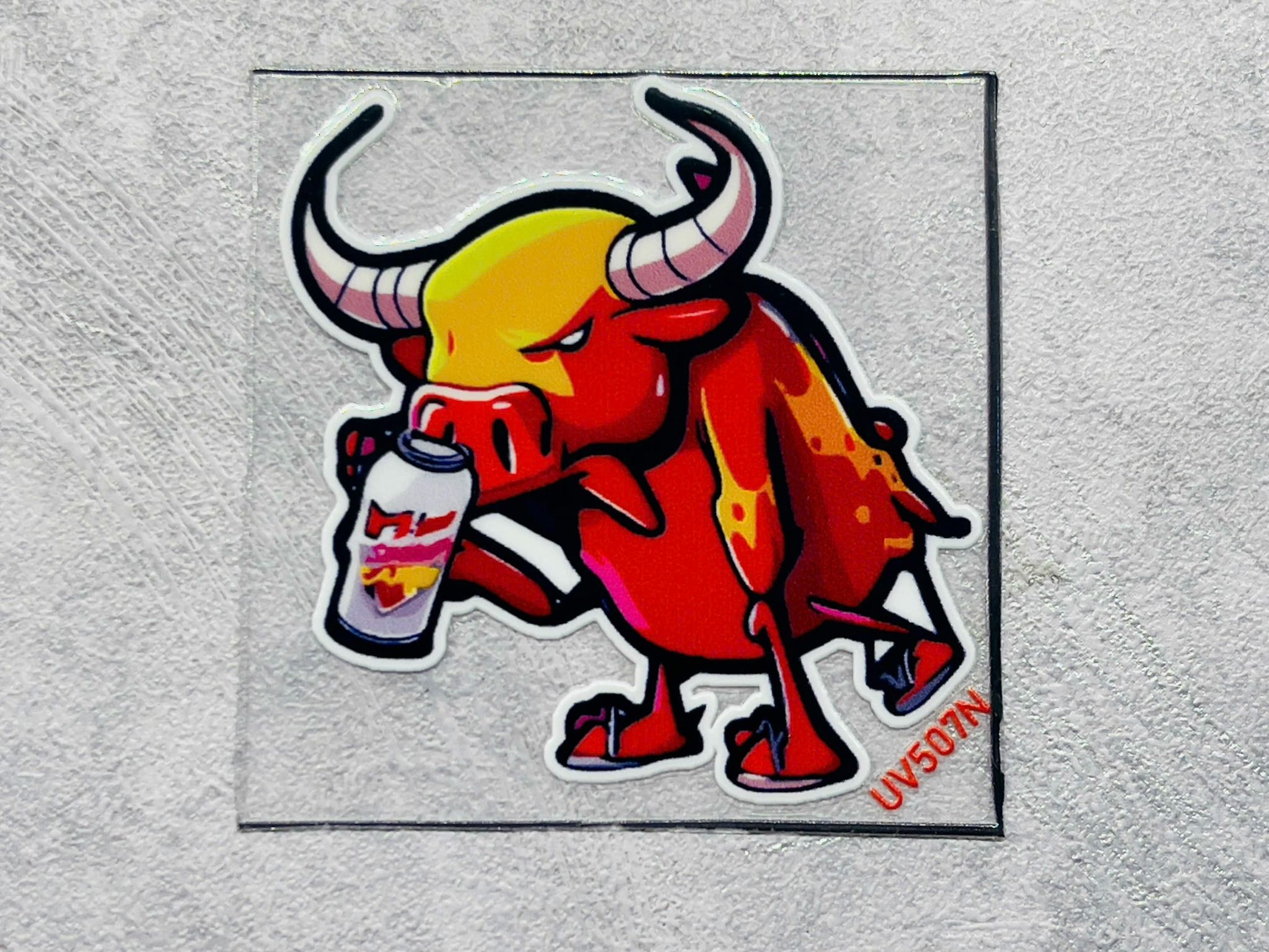 Decal UV trang trí mô hình - điện thoại - laptop - máy tính - nón - ly - mica chống nước - chống trầy - chống uv Redbull kích thước 5 x 5cm Autono1 UV507