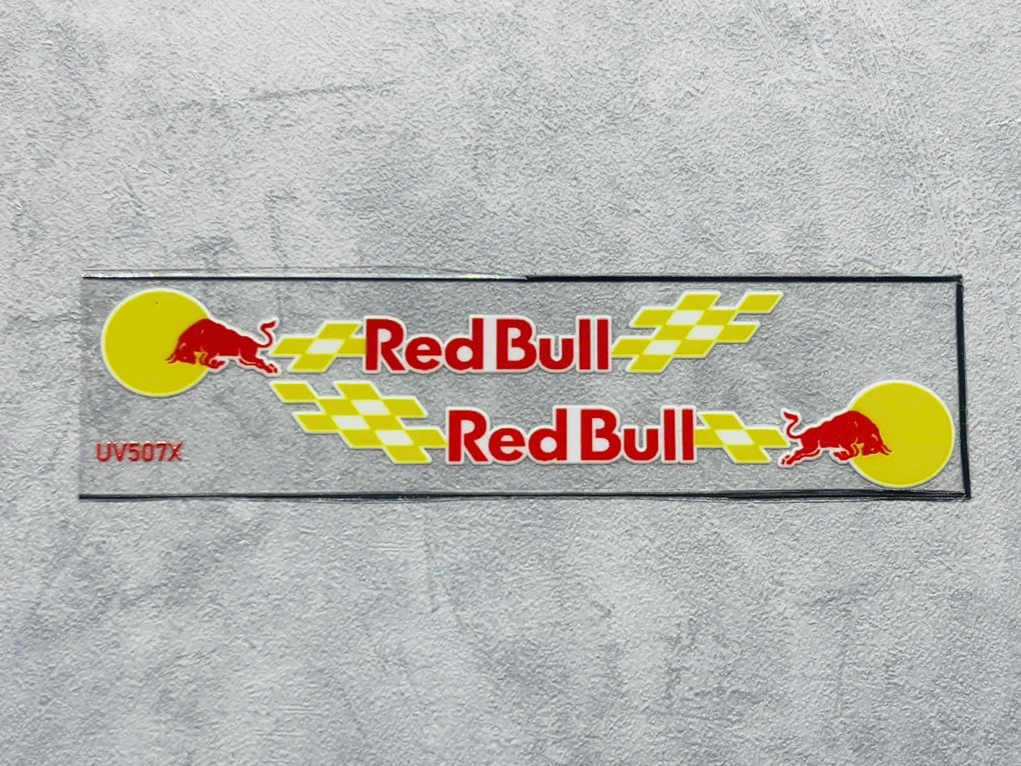 Decal UV trang trí mô hình - điện thoại - laptop - máy tính - nón - ly - mica chống nước - chống trầy - chống uv Redbull kích thước 5 x 5cm Autono1 UV507
