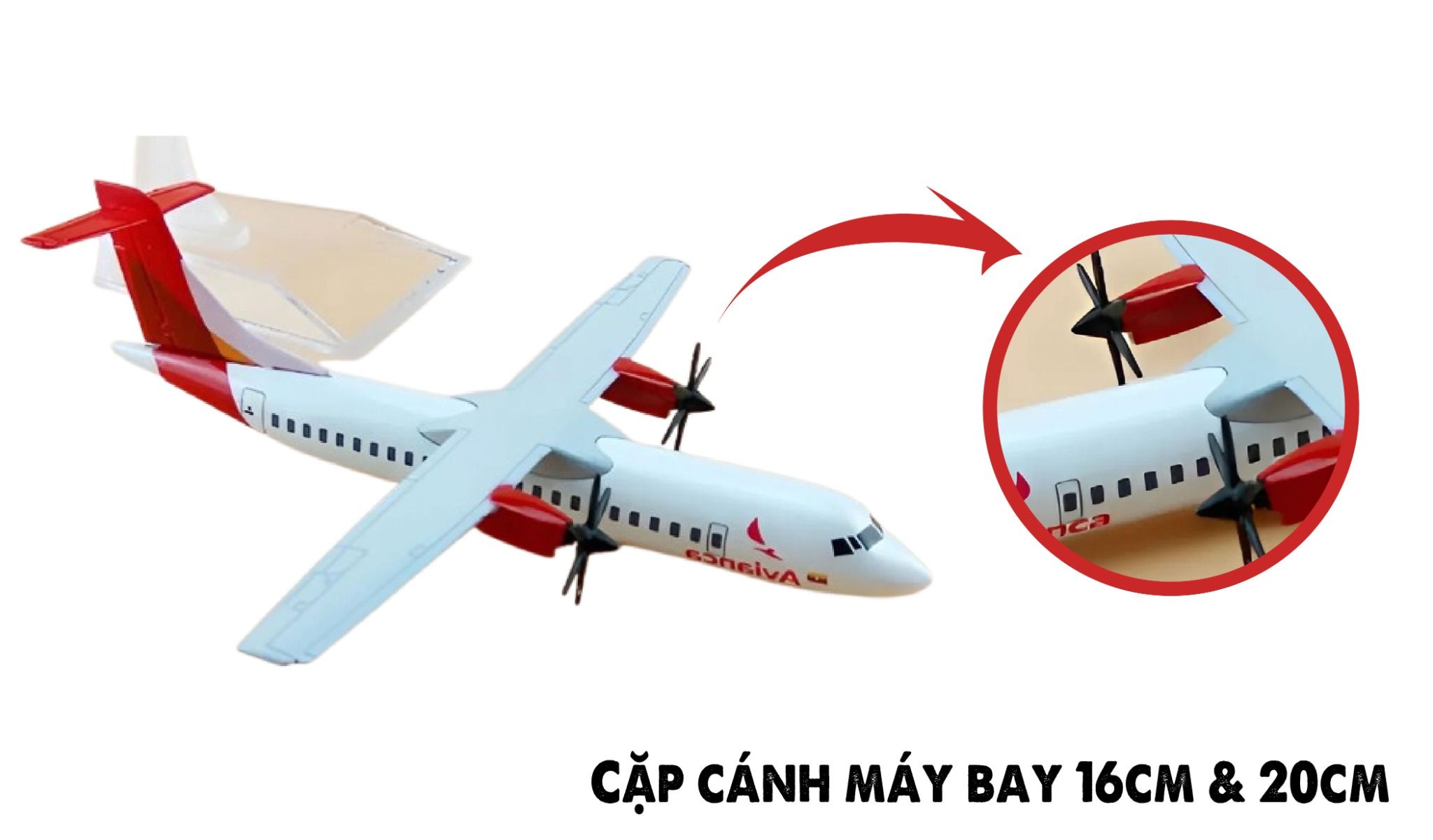 Một cặp cánh quạt 6 cánh dành cho mô hình máy bay ATR72 16cm và 20cm PK522