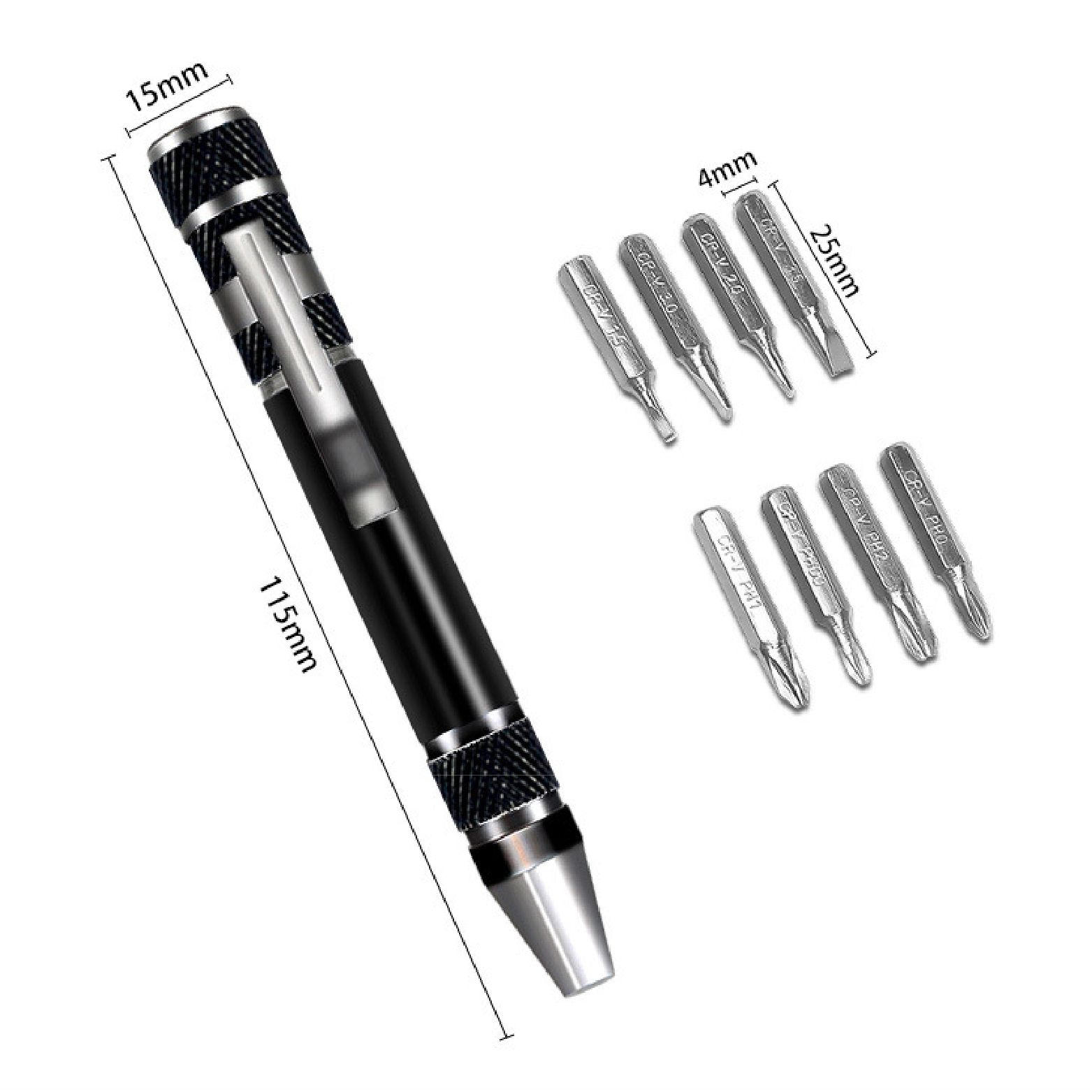 Dụng cụ tua vít nam châm tháo linh kiện, phụ kiện hợp kim nhôm đa năng 8 trong 1 PK354