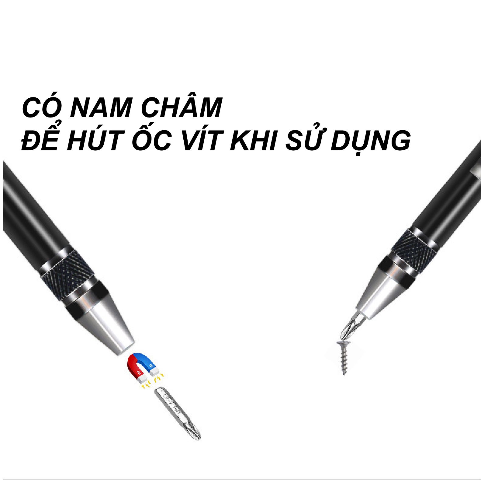Dụng cụ tua vít nam châm tháo linh kiện, phụ kiện hợp kim nhôm đa năng 8 trong 1 PK354