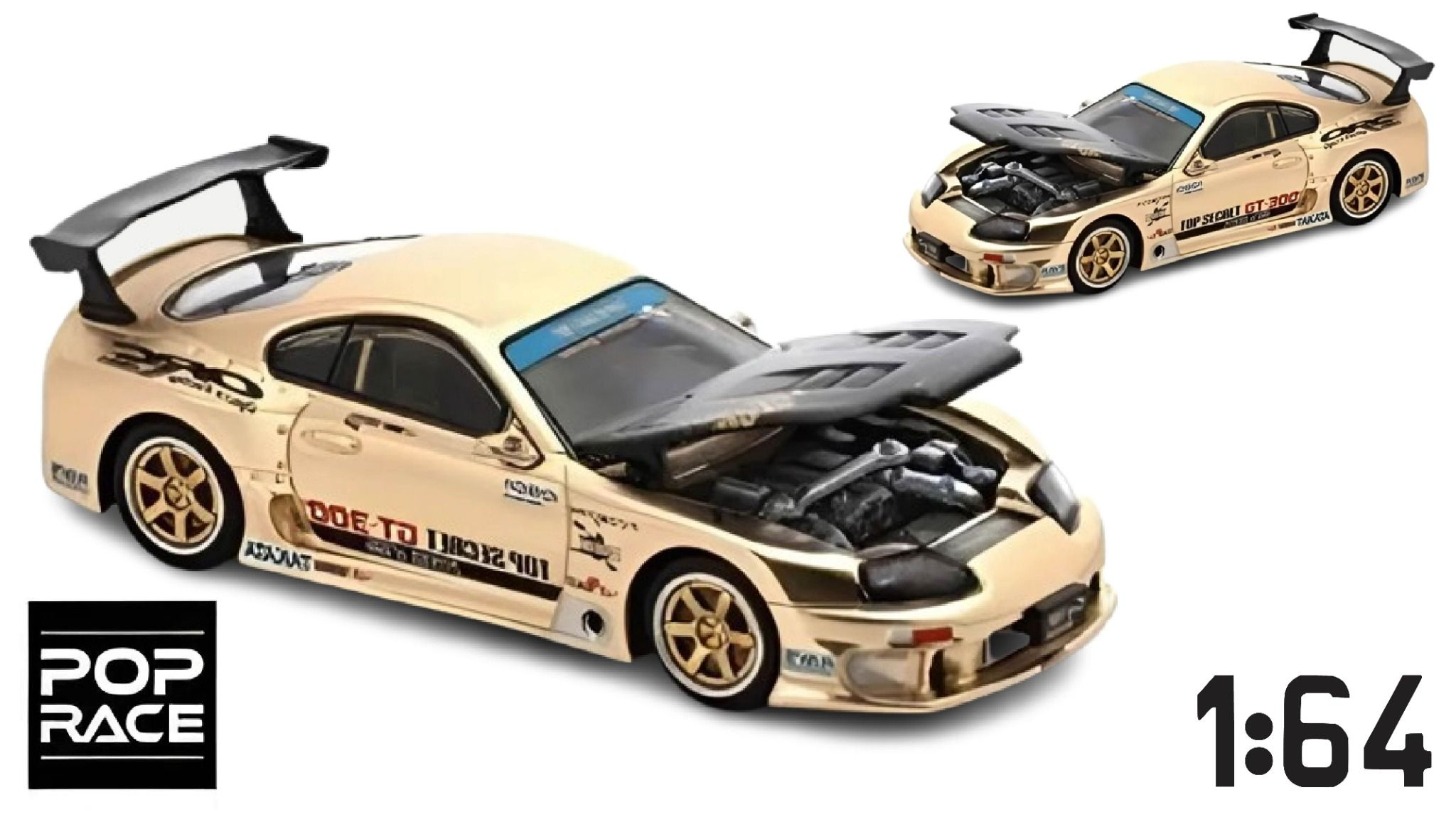 Mô hình xe Toyota Supra GT300 Top Secret tỉ lệ 1:64 Poprace PR640277