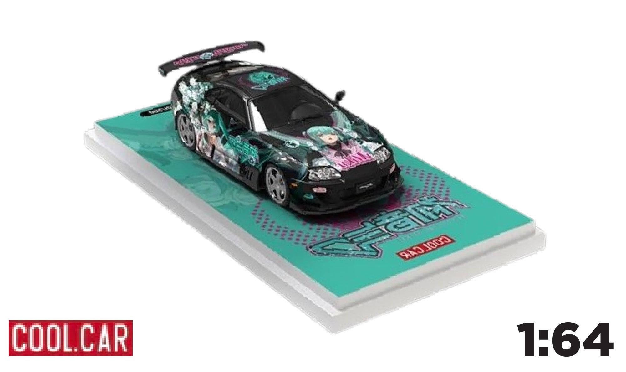 Mô hình xe Toyota Supra A80Z Hatsune Miku Mint black tỉ lệ 1:64 Coolcar CC644439