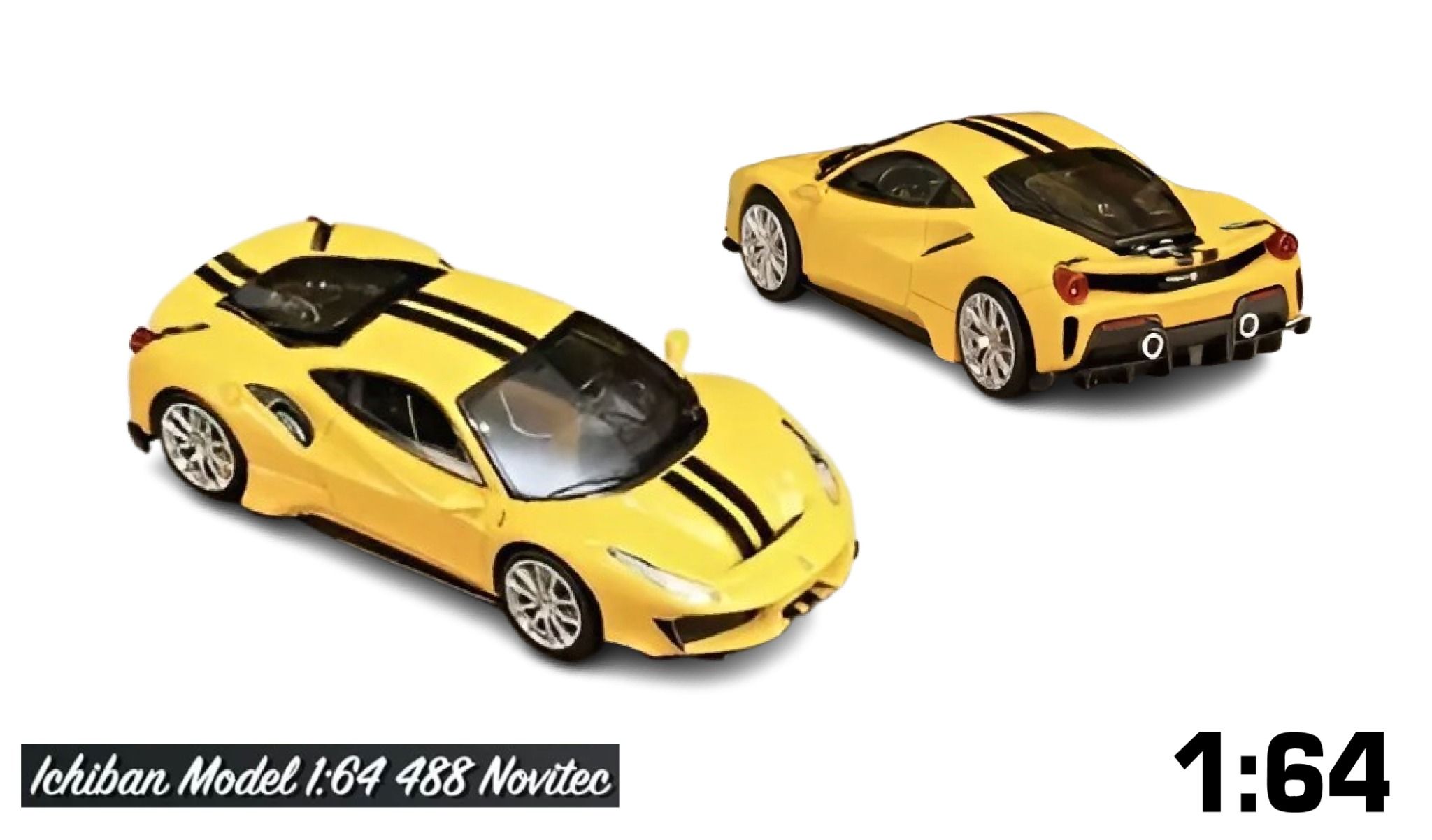 Mô hình xe Ferrari 488 Novitec mở được nắp máy sau limited 399pcs tỉ lệ 1:64 Ichiban model OT64250