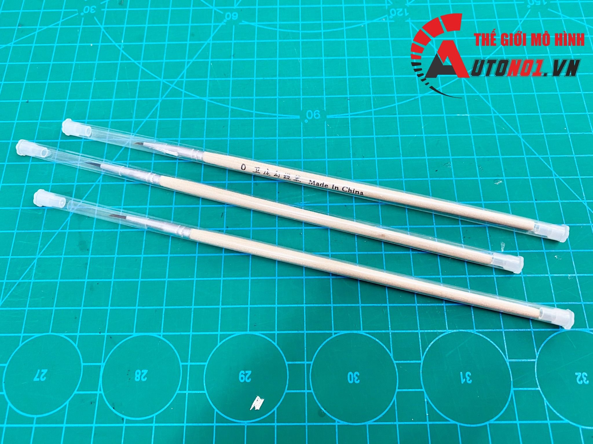 Cọ đầu nhọn vẽ line, chuyên dụng vẽ màu nước, sơn mô hình,gốc Enamel, Acrylic, custom WOOD ( Màu gỗ )