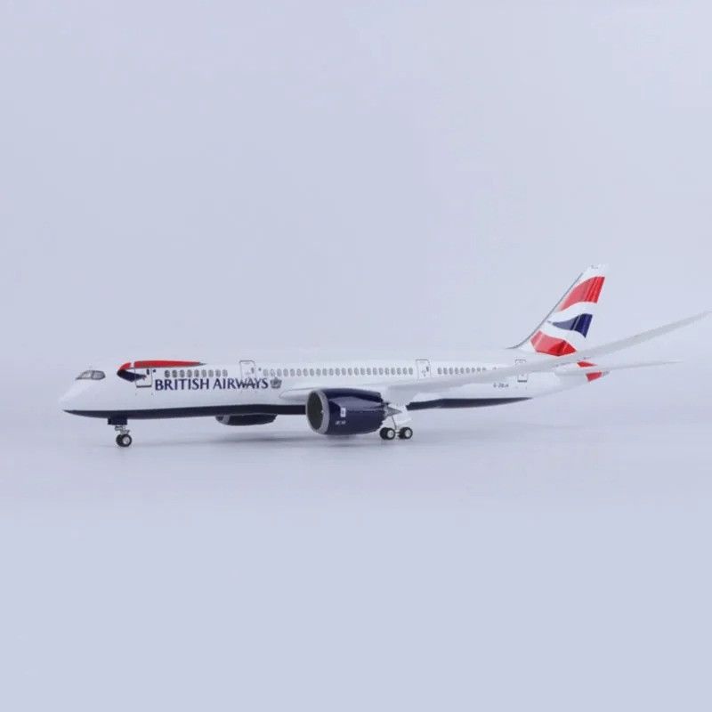 Mô hình máy bay Anh Quốc British Airways Boeing B787 47cm có đèn led tự động theo tiếng vỗ tay hoặc chạm MB47045