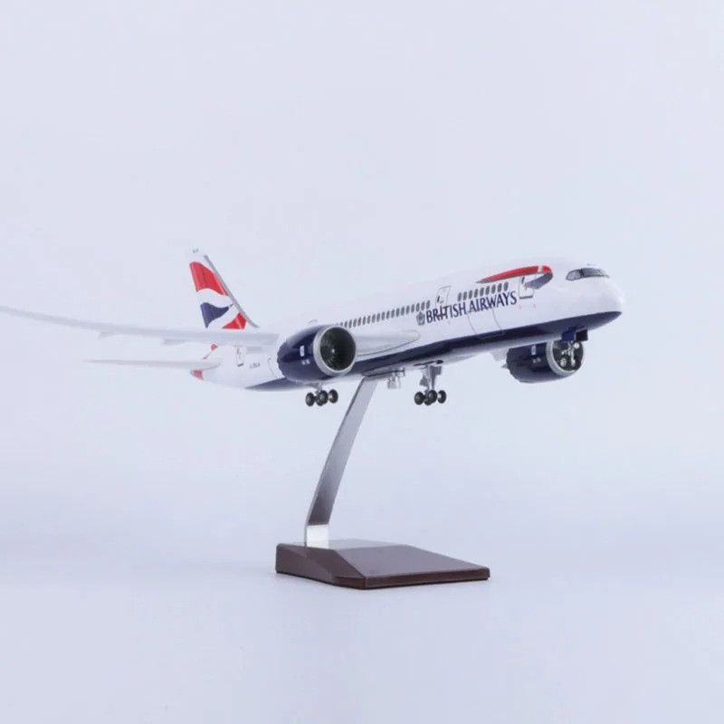 Mô hình máy bay Anh Quốc British Airways Boeing B787 47cm có đèn led tự động theo tiếng vỗ tay hoặc chạm MB47045