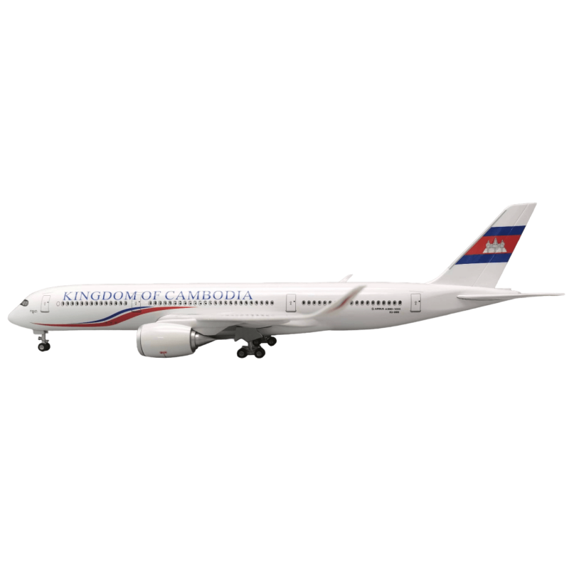 Mô hình máy bay Campuchia Kingdom of Combodia Airbus A350 47cm có đèn led tự động theo tiếng vỗ tay hoặc chạm MB47055