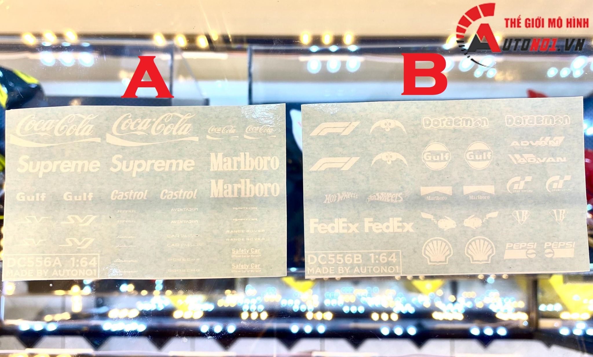 Decal nước trang trí ô tô tỉ lệ 1:64 dán mọi nền màu Autono1 DC556a