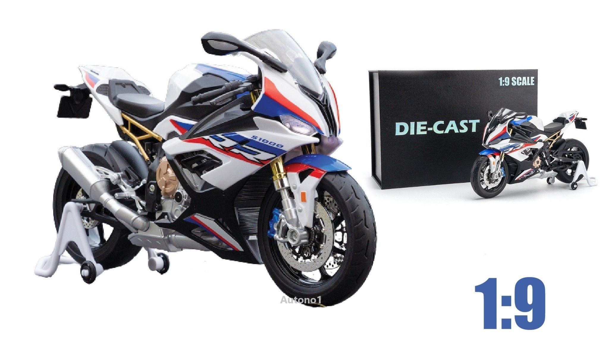  Mô hình xe BMW S1000RR hộp quà tặng có nam châm tỉ lệ 1:9 Huayi Alloy MT061 