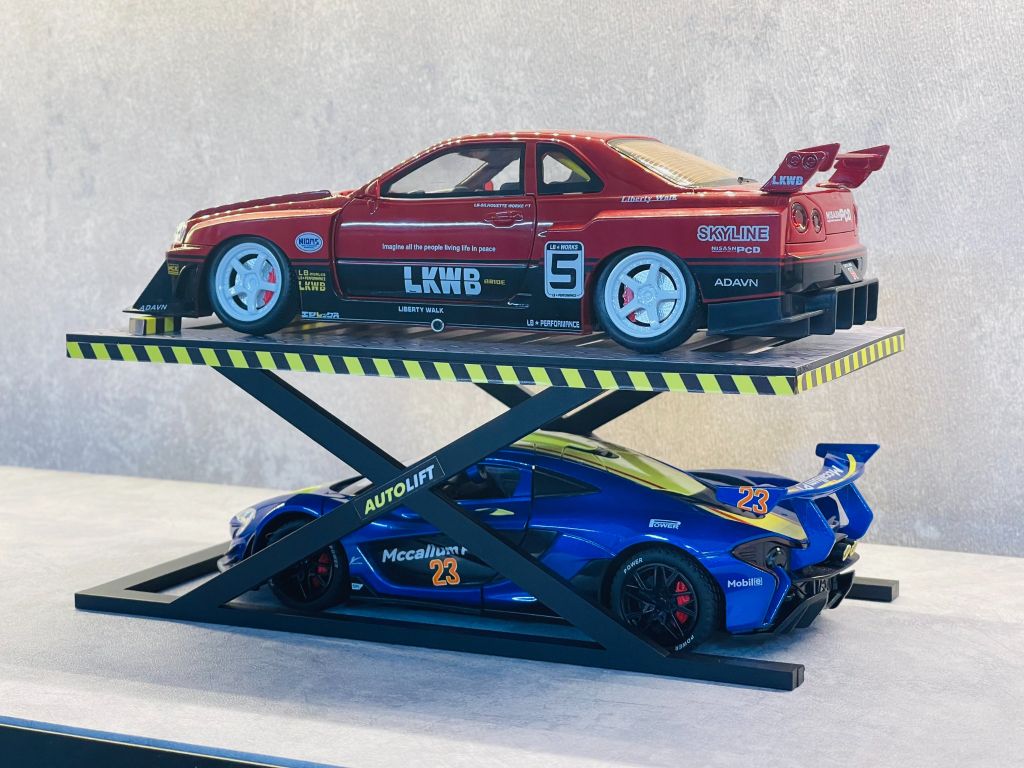 Phụ kiện bàn nâng xe mô hình bằng mica tỉ lệ 1:24 Autono1 PK476