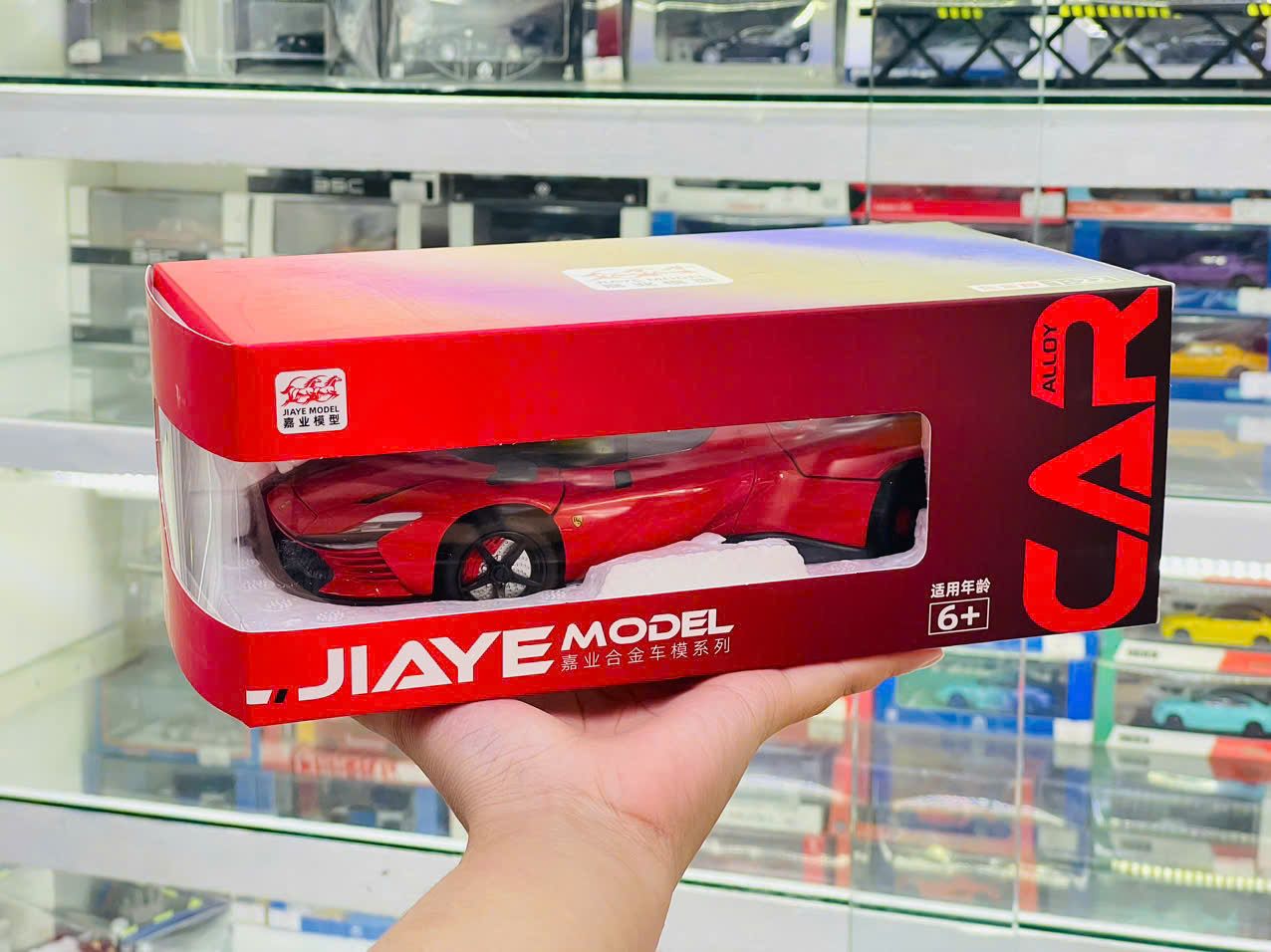 Mô hình xe Ferrari Daytona Sp3 full open - tháo mui được có âm thanh - đèn tỉ lệ 1:22 Jiaye model VB24415
