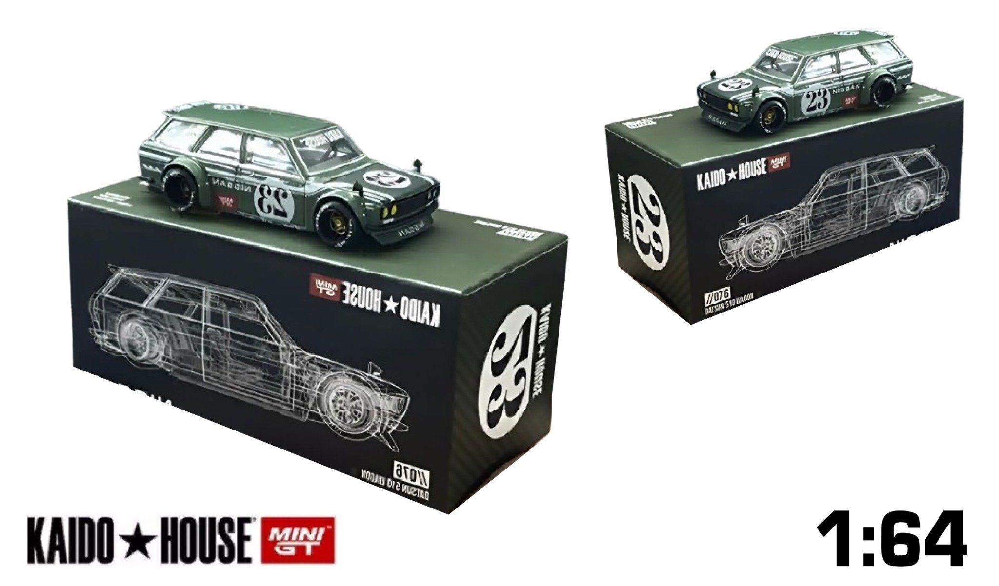 Mô hình xe Datsun KAIDO 510 Wagon CARBON FIBER V3 Loose tỉ lệ 1:64 Kaido House KHMG076