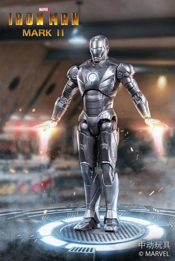 Mô hình nhân vật Marvel Iron man người sắt có đèn MK2 Mark II Avengers SHF tỉ lệ 1:10 18CM ZD Toys FG263