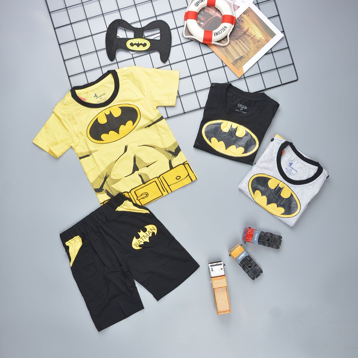Đồ bộ bé trai siêu nhân dơi batman kèm mặt nạ