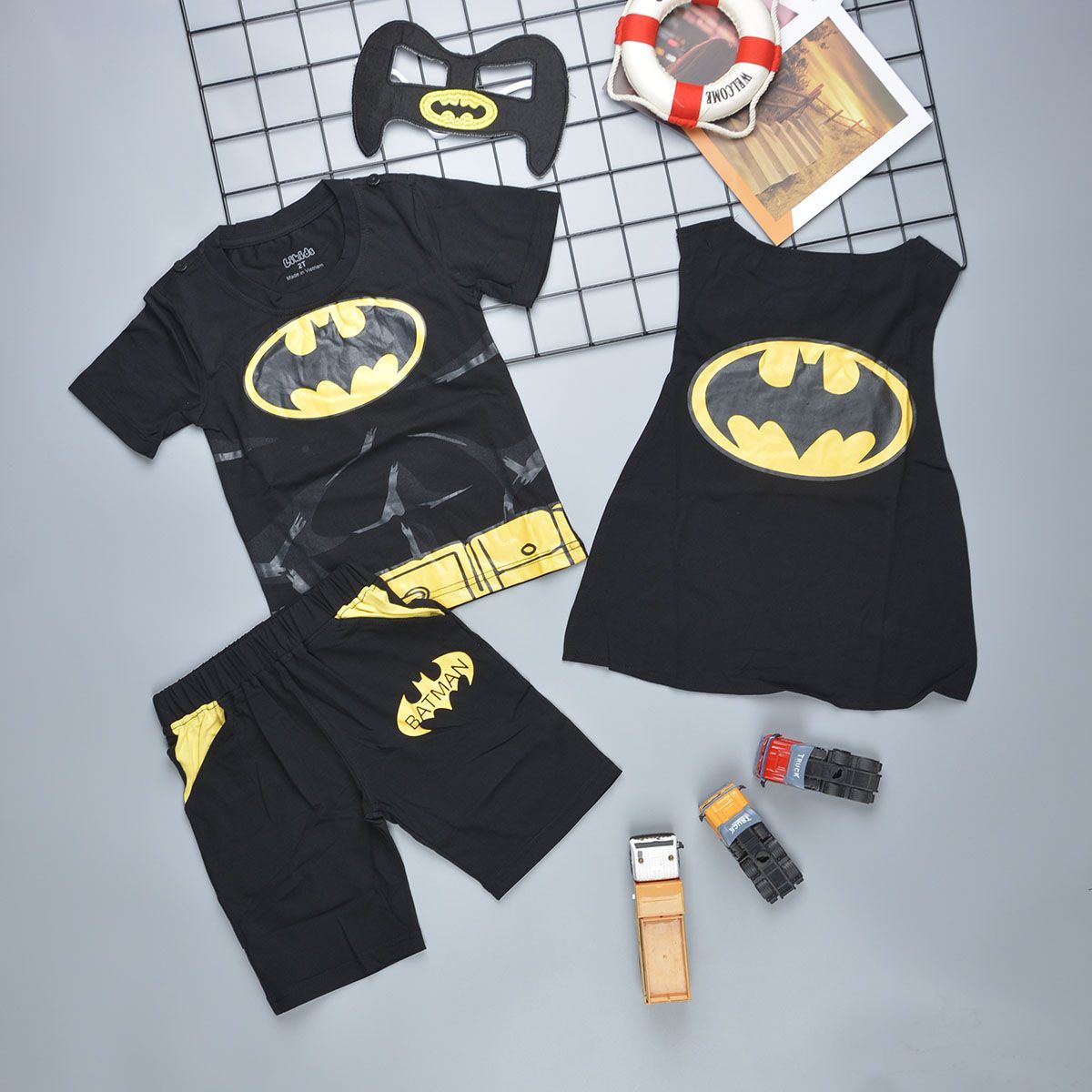 Đồ bộ bé trai siêu nhân dơi batman kèm mặt nạ