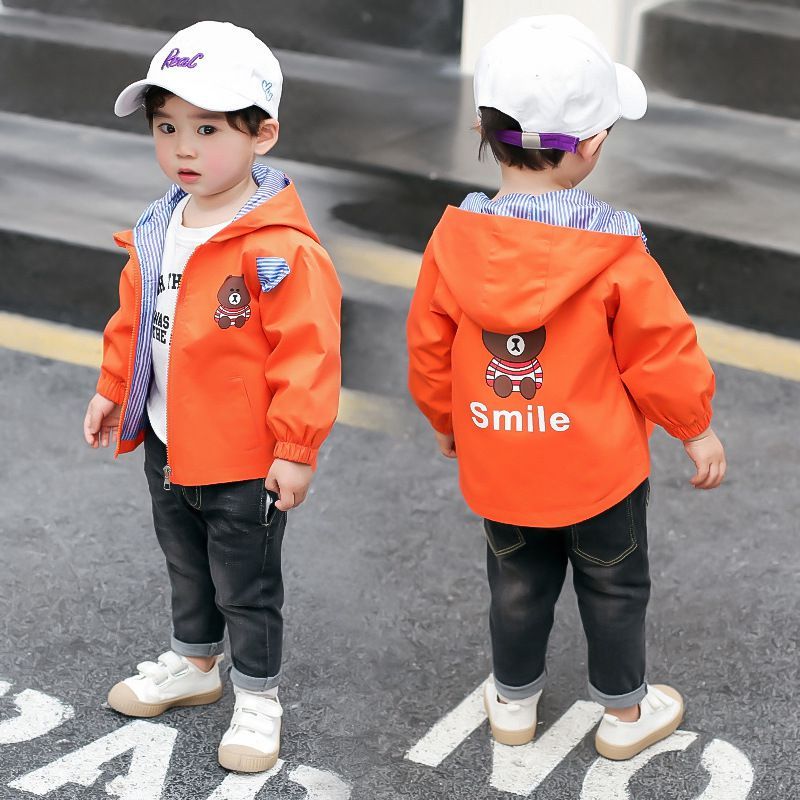  Áo khoác kaki cho bé trai TrueKids kaki dày 2 lớp thêu Smile 