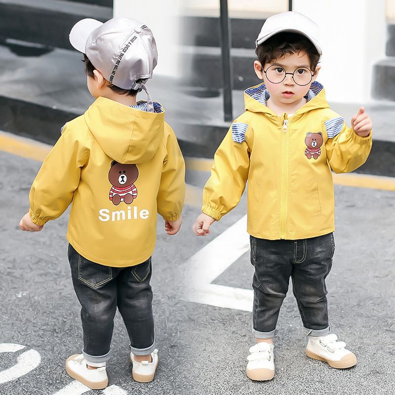  Áo khoác kaki cho bé trai TrueKids kaki dày 2 lớp thêu Smile 