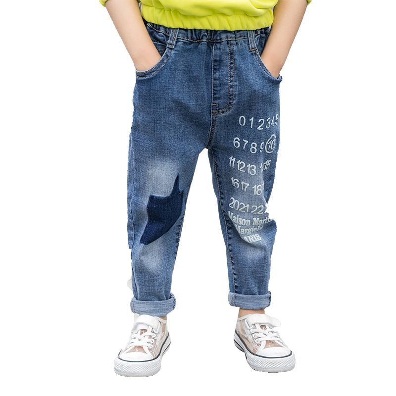 Quần jean trẻ em denim đếm số cho bé trai và bé gái