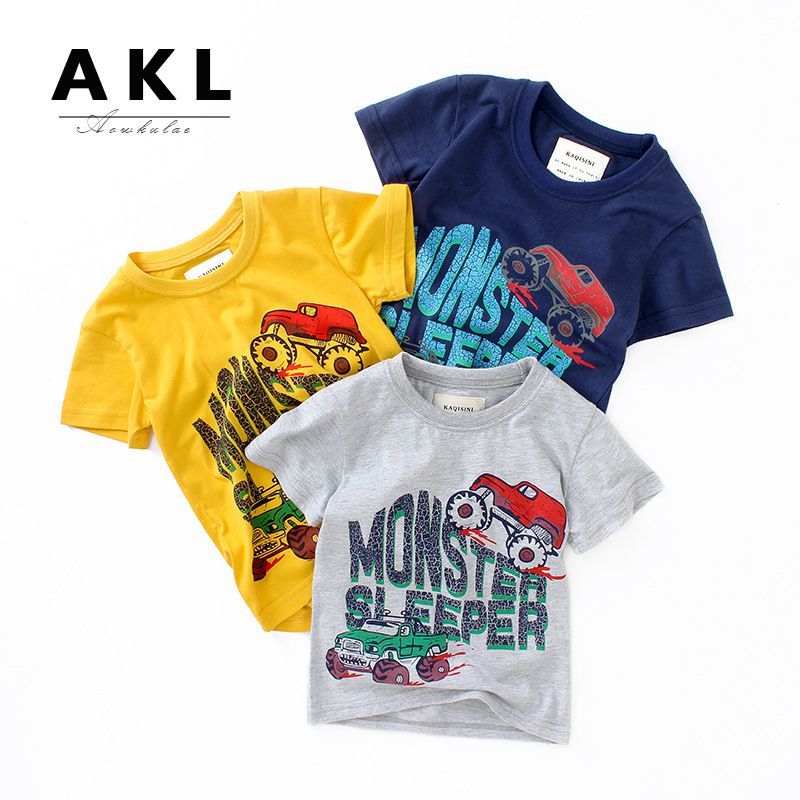 Áo thun cotton bé trai in hình xe địa hình