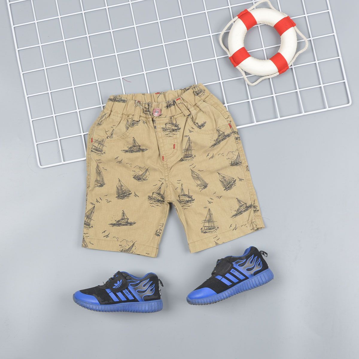 Quần short kaki bé trai in hình nhiều màu