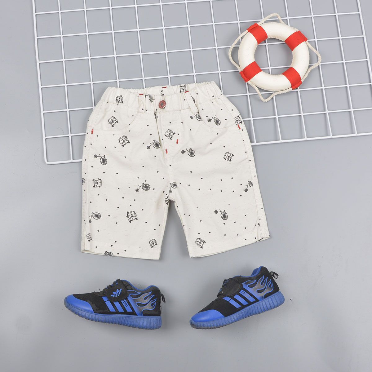 Quần short kaki bé trai in hình nhiều màu