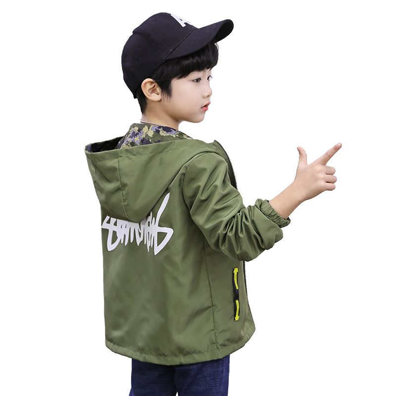 Áo khoác bé trai TrueKids, áo khoác bé trai hai mặt chất kaki dù