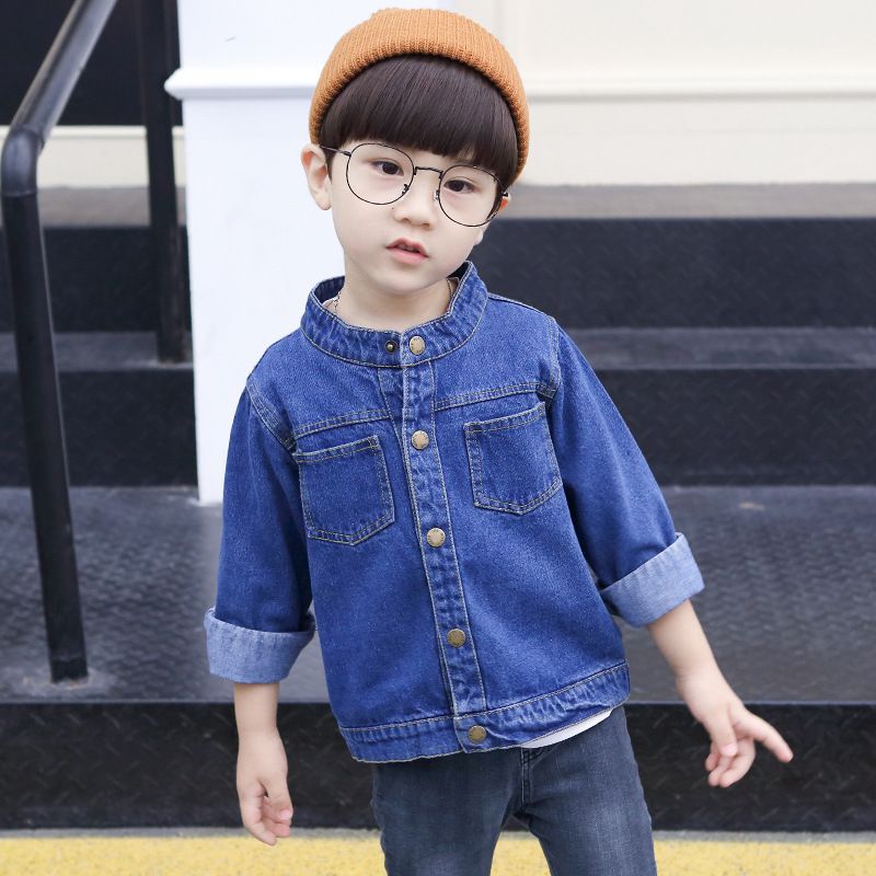 Áo khoác bé trai TrueKids, áo khoác jean bé trai phong cách Hàn Quốc