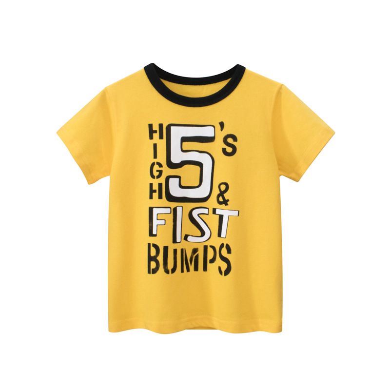 Áo thun trẻ em 27KIDS, Áo thun ngắn tay bé trai in chữ high5