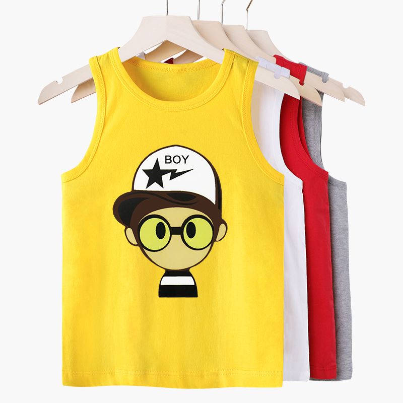 Áo ba lỗ bé trai TrueKids cotton 100% mềm mịn in hình ngộ nghĩnh
