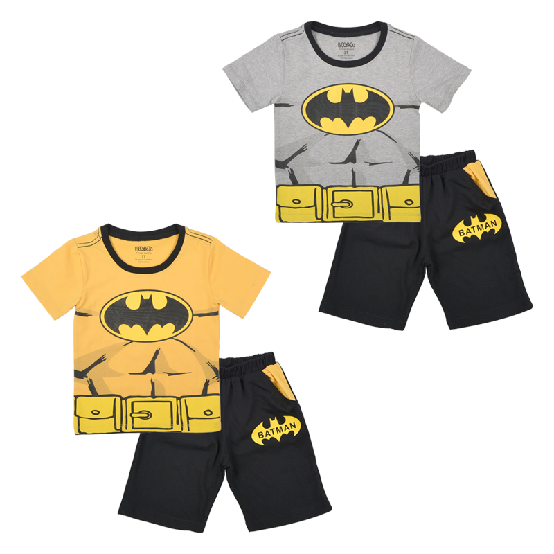 Bộ siêu nhân batman cho bé trai TrueKids, chất cotton 4 chiều quần phối vàng logo batman