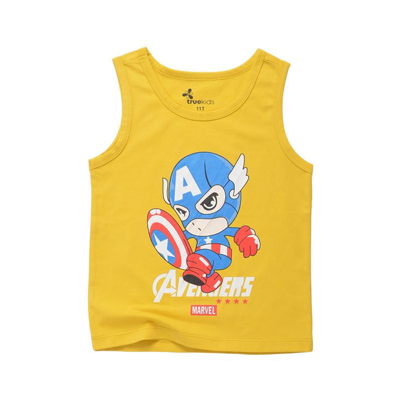 Áo thun ba lỗ bé trai TrueKids họa tiết hình in siêu nhân phong cách chibi nhiều màu