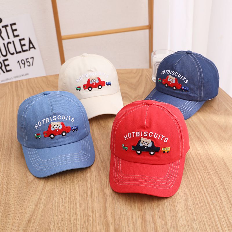 Mũ lưỡi trai cho bé trai TrueKids, nón thêu xe hoạt hình cho bé 3 - 8 tuổi