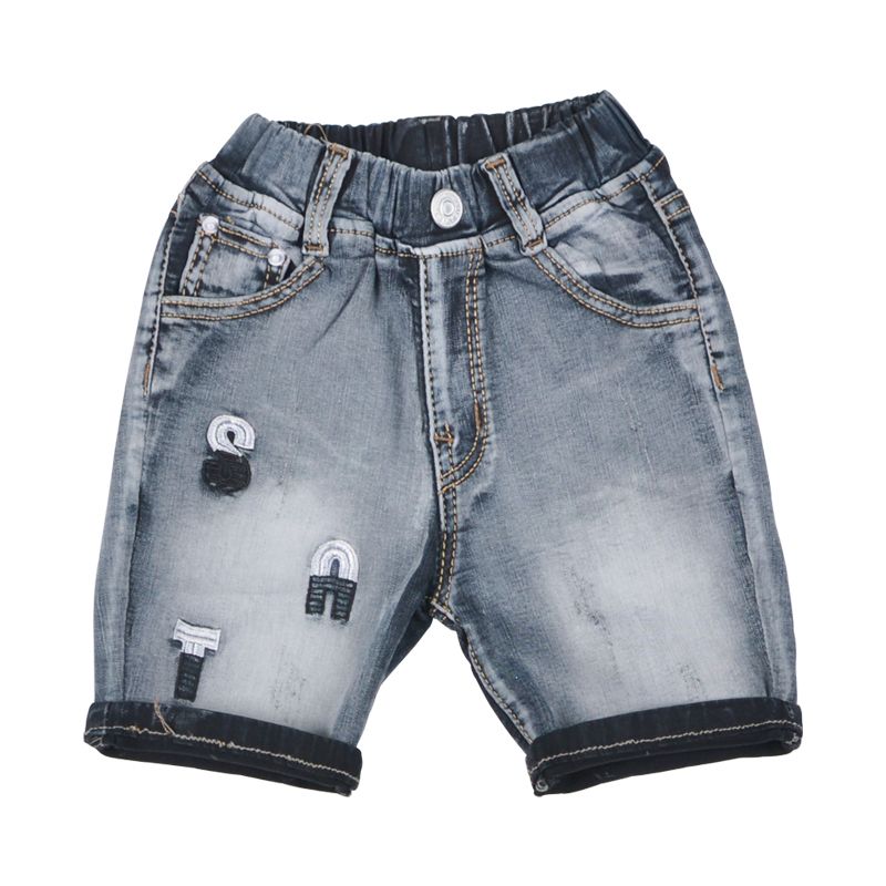 Quần short jean bé trai TrueKids Hàng Xuất Vải Mịn Mềm thêu S.A.T