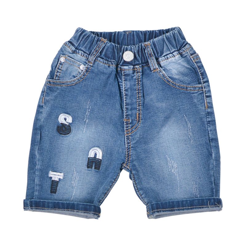 Quần short jean bé trai TrueKids Hàng Xuất Vải Mịn Mềm thêu S.A.T