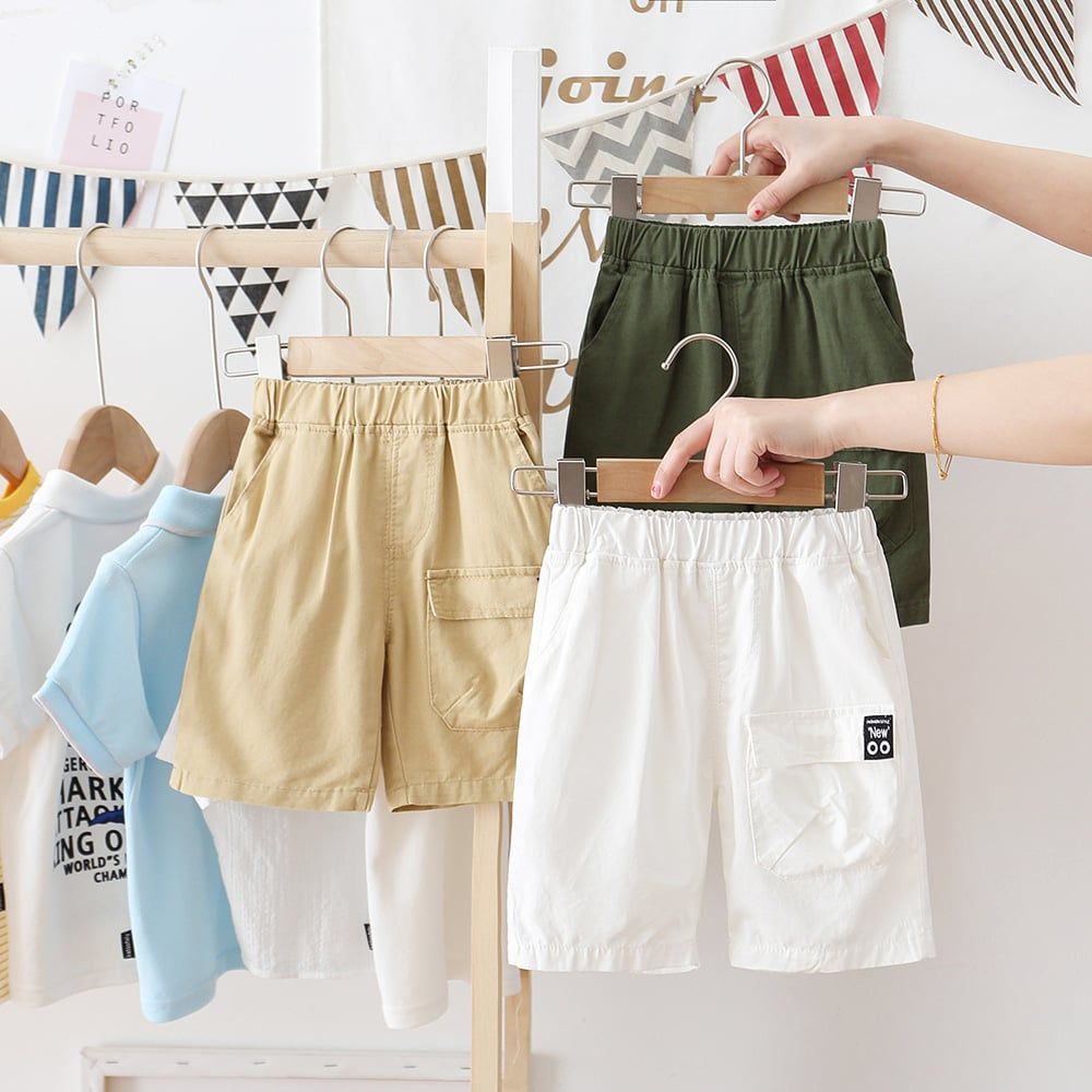 Quần kaki bé trai TrueKids quần short cho bé túi trước