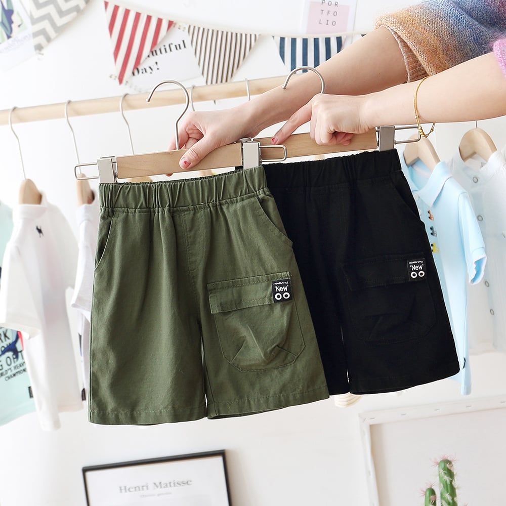 Quần kaki bé trai TrueKids quần short cho bé túi trước