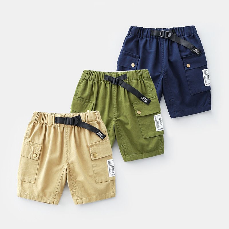 Quần kaki bé trai TrueKids quần short cho bé phối nịt túi hộp
