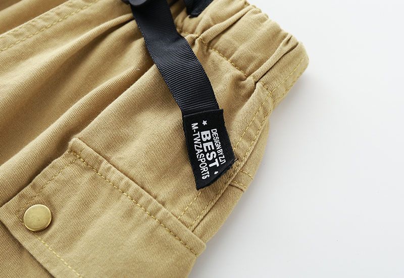 Quần kaki bé trai TrueKids quần short cho bé phối nịt túi hộp