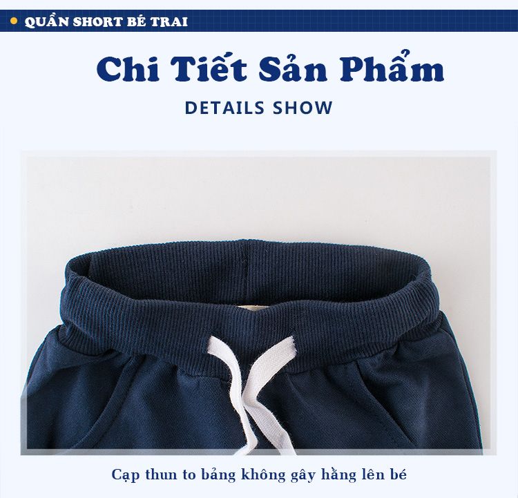 Quần short bé trai 27Kids, quần thun cho bé trai 3 sọc thể thao
