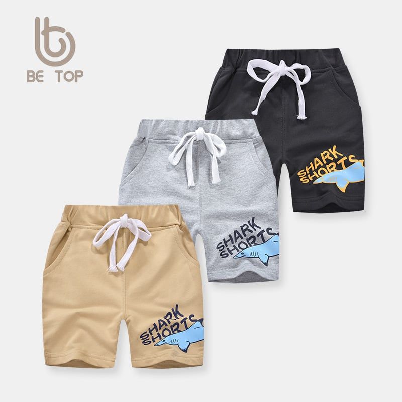 Quần thun bé trai BE TOP, quần short cho bé họa tiết in cá mập