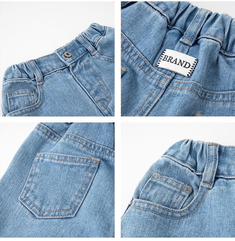 Quần short jean bé trai 2 màu basic