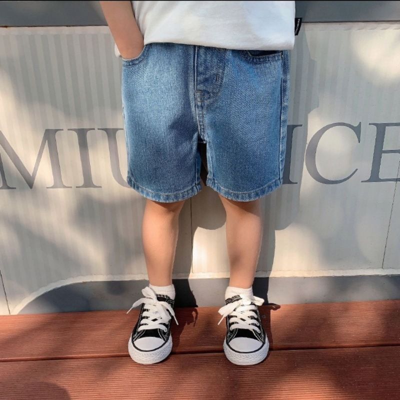 Quần short jean bé trai 2 màu basic