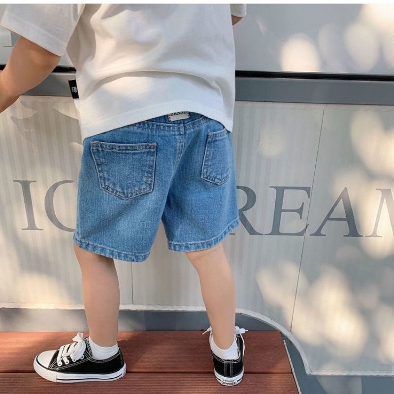 Quần short jean bé trai 2 màu basic