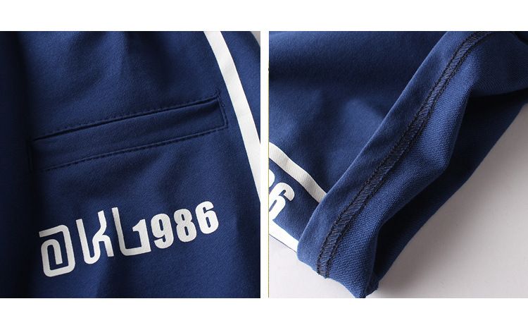 Quần thun trẻ em size đại TrueKids, Quần short thun cho bé trai phối chữ AKL 1986
