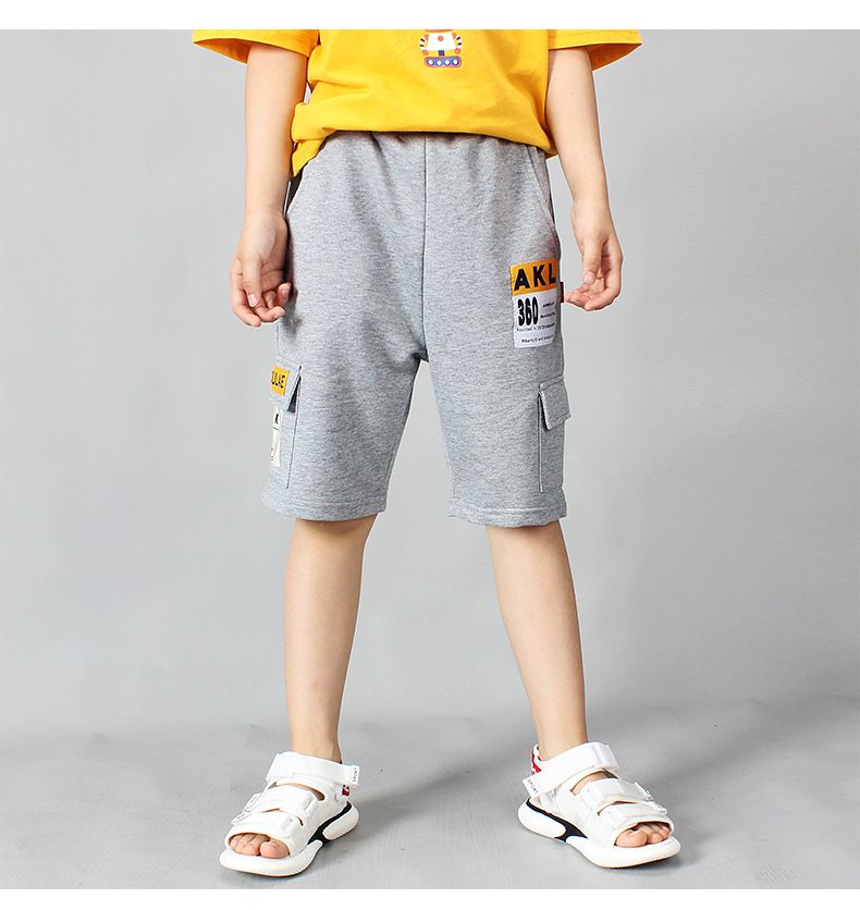 Quần thun trẻ em size đại TrueKids, Quần short thun cho bé trai phối túi nắp bên hông