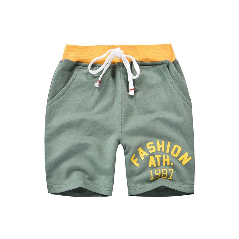 Quần thun bé trai BE TOP, quần short cho bé họa tiết in Fashion 1987