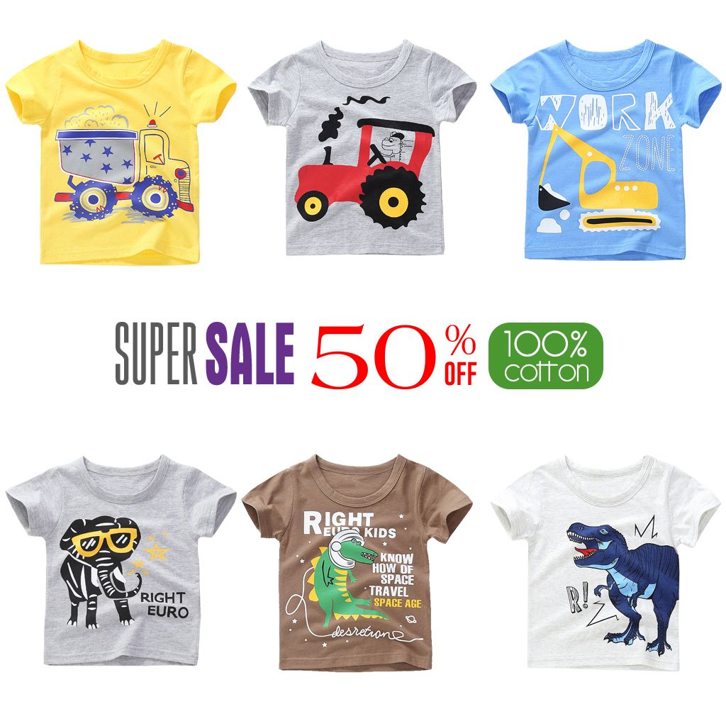 Áo thun bé trai truekids áo phông chất cotton 100% nhiều hình in hàng xuất