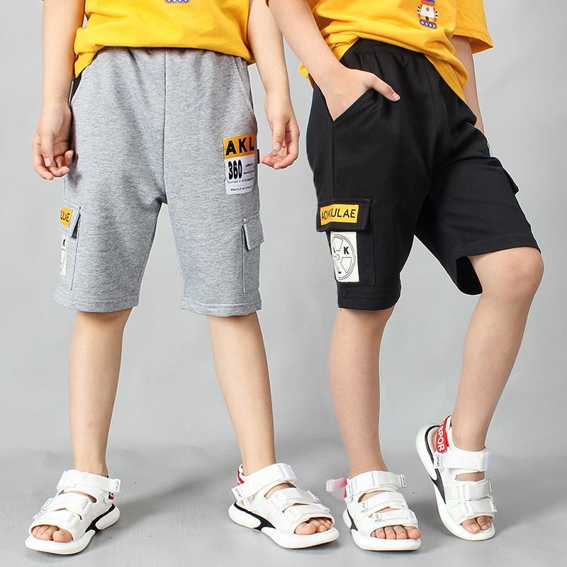 Quần thun trẻ em size đại TrueKids, Quần short thun cho bé trai phối túi nắp bên hông