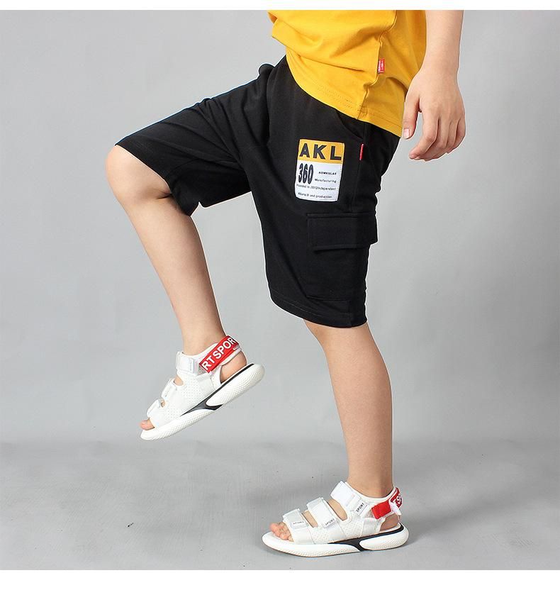 Quần thun trẻ em size đại TrueKids, Quần short thun cho bé trai phối túi nắp bên hông